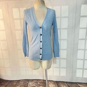 J crew cashmere blend light blue button down grandpa cardigan  size xxs